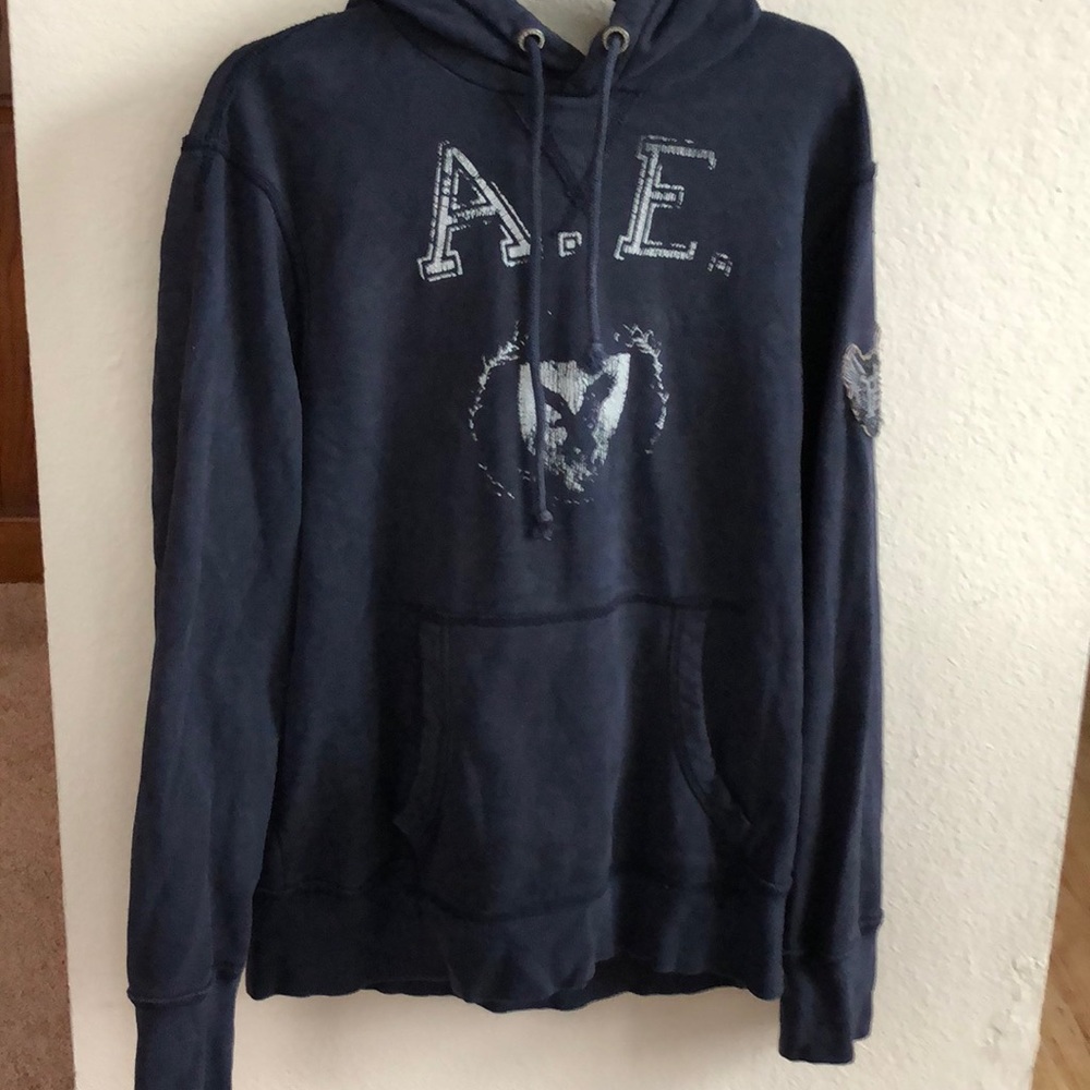 Distressed Navy Mens AE Sweatshirt Medium